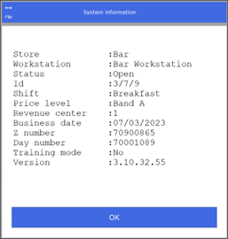 This will display system information for the current workstation.